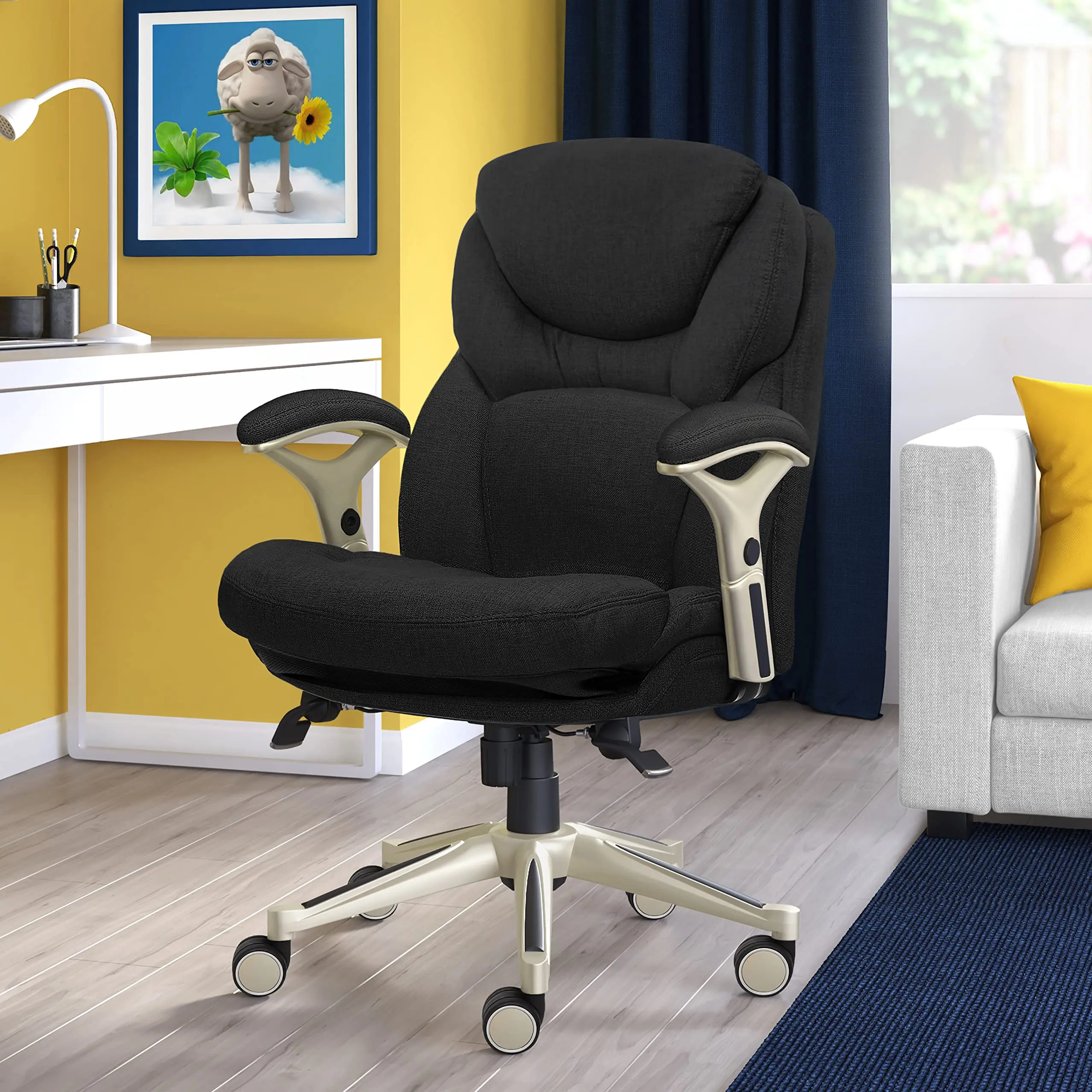 Claremont Executive Office Chair with Back-In-Motion Technology, Ergonomic Mid-Back with Pivot Lumbar Support and Seat