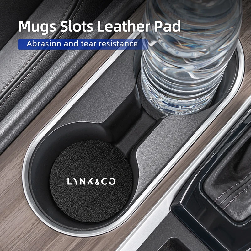 Car Coaster Carbon Mug Drinking Pad Cup Non-Slip Mat Accessories For LYNK&CO Co 01 02 + Hatchback 03+ Phev 05+ Phev 06 09