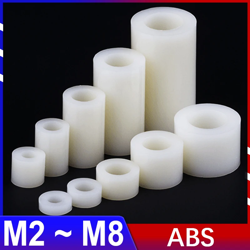 M2M3M4M5M6M8 Insulation ABS Isolation Column Plastic Cushion Through Column PC Board Elevate Gasket Ring Round Hole Column Nylon