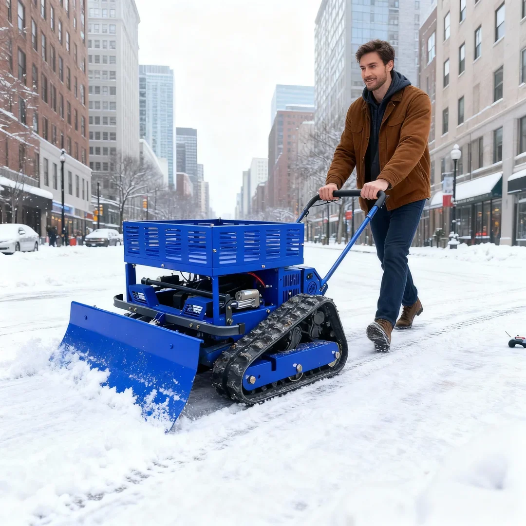 Customized High-quality Wireless Remote Control Lawn Mower - Multifunction Model with Snow Plow and Storage Shelf