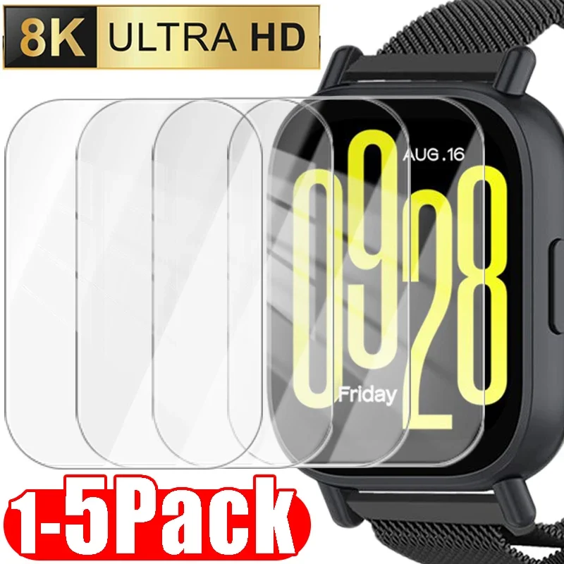 1-5Pack HD Tempered Glass For Redmi Watch 5 Lite Smartwatch Screen Protector Anti-scratch Protective Film For Redmi Watch5 Lite