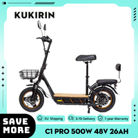KuKirin C1 Pro Electric Scooter 500W 48V 26Ah Battery 45km Max Speed 100km Range Rear Seat& Front Storage Basket Rearview Mirror