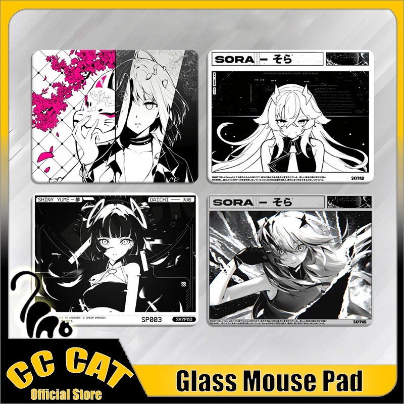 Skypad SORA Glass Gaming Mouse Pad YUME Smooth Frosted Surface Desk Mat Tempered Upgrade FPS Office Custom Gaming Accessories