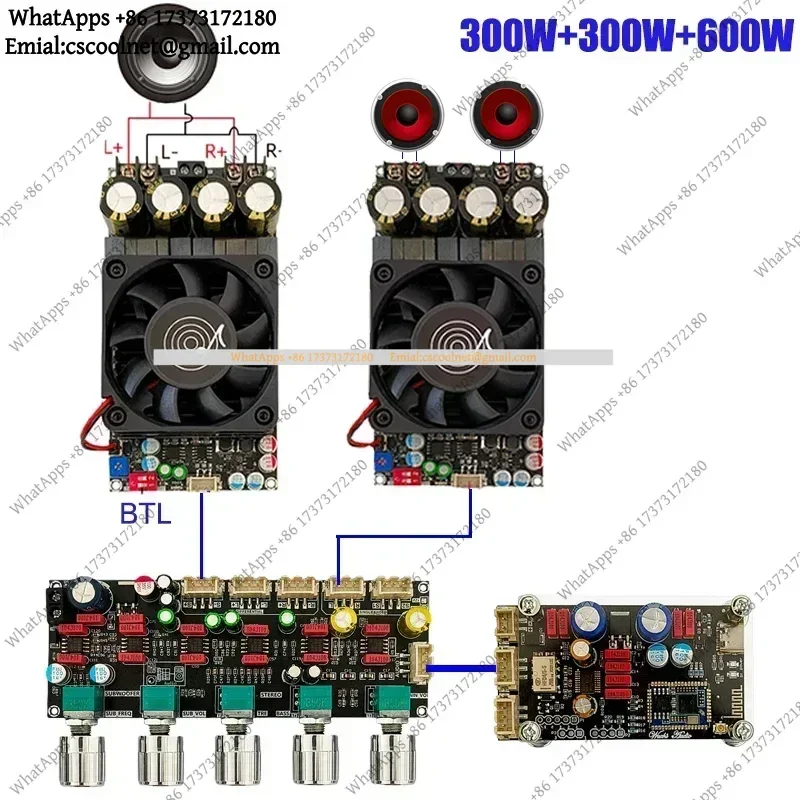 k06 2*300W TPA3255 BTL Mono 600W Stereo Digital Amplifier Board High Power Audio AMP