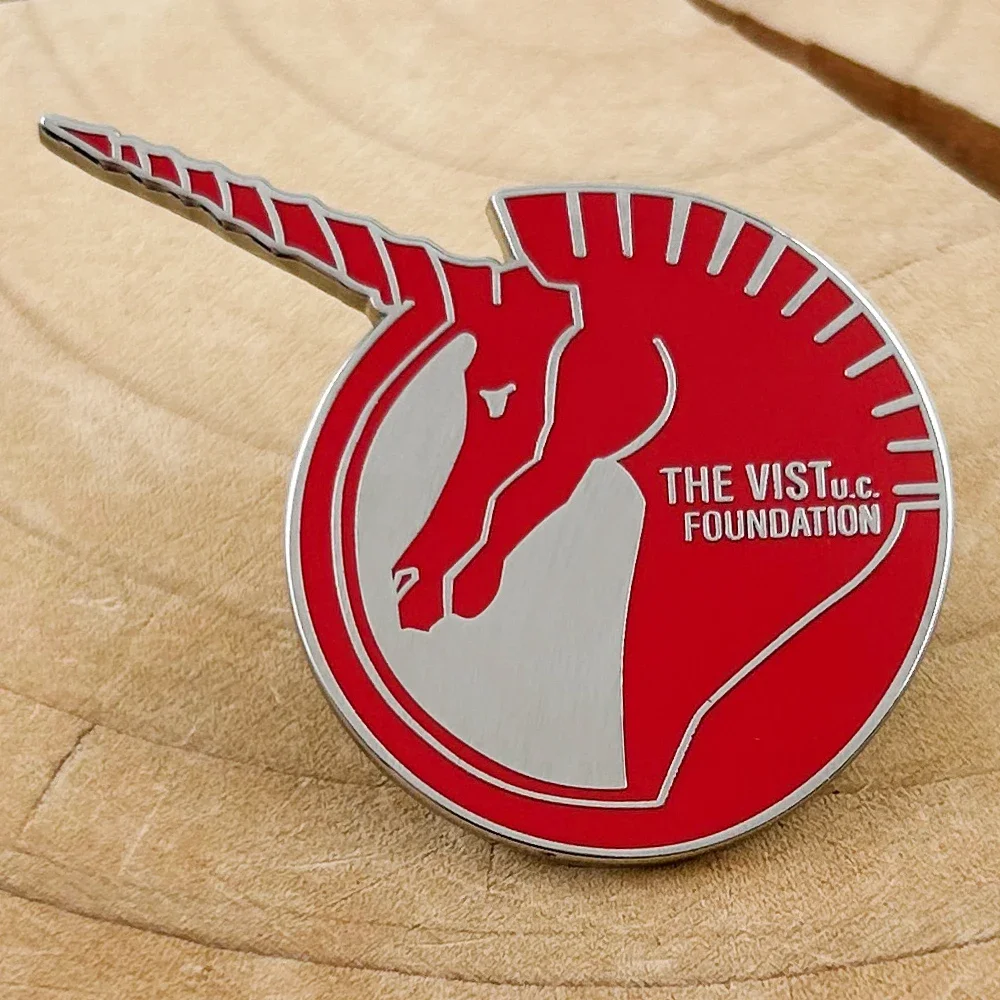 Vist Foundation Logo Enamel Pin MS RX-0 Unicorn Robot Badge Sci-Fi TV Animation Peripheral 3D Jewelry Fans Collect