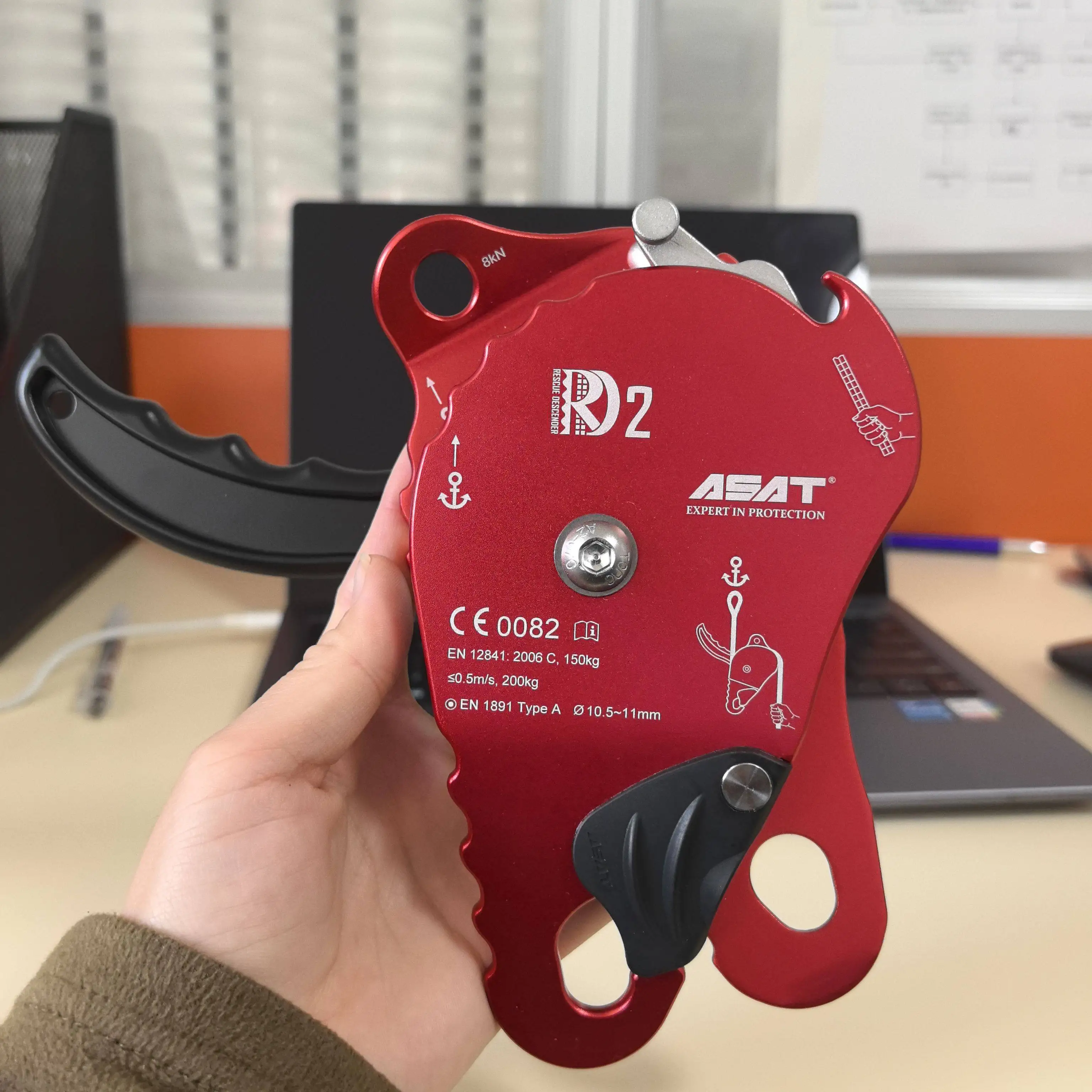 ASAT RD2 Rescue Descender MPD Lifting and Lowering Unidirectional Brake Pulley Protector Clutc