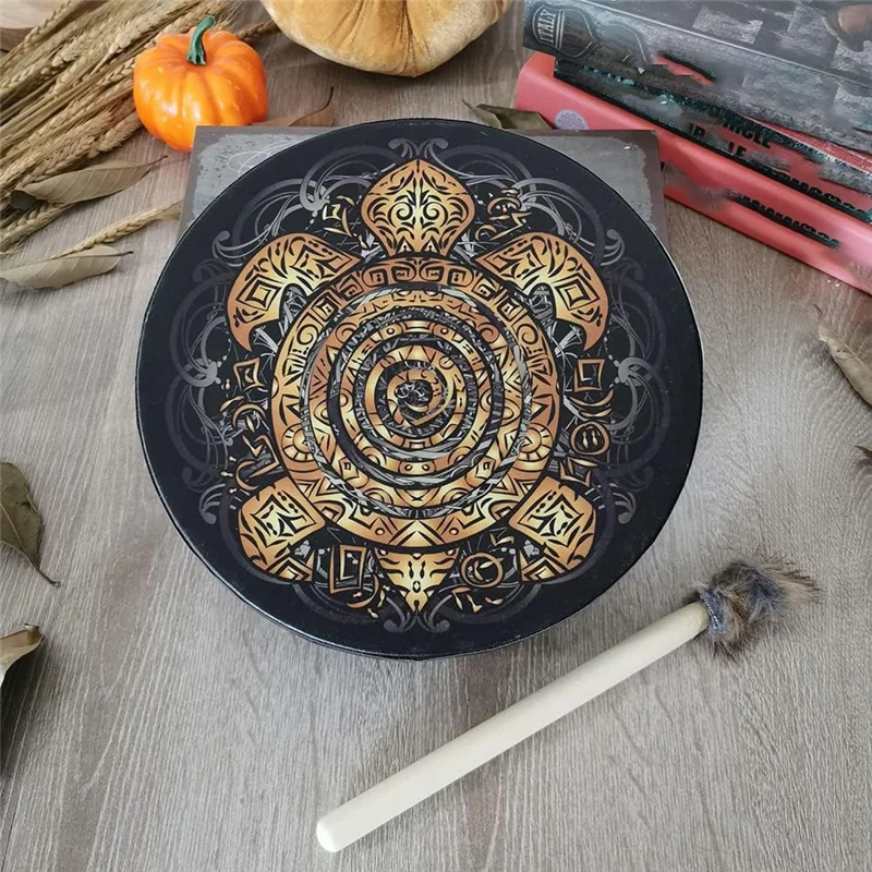 

AS98-Festive Decorative Gongs And Drums, Decorative Drums With Drumsticks, Festive Small Gongs And Drums (Turtle Drums) Easy Ins