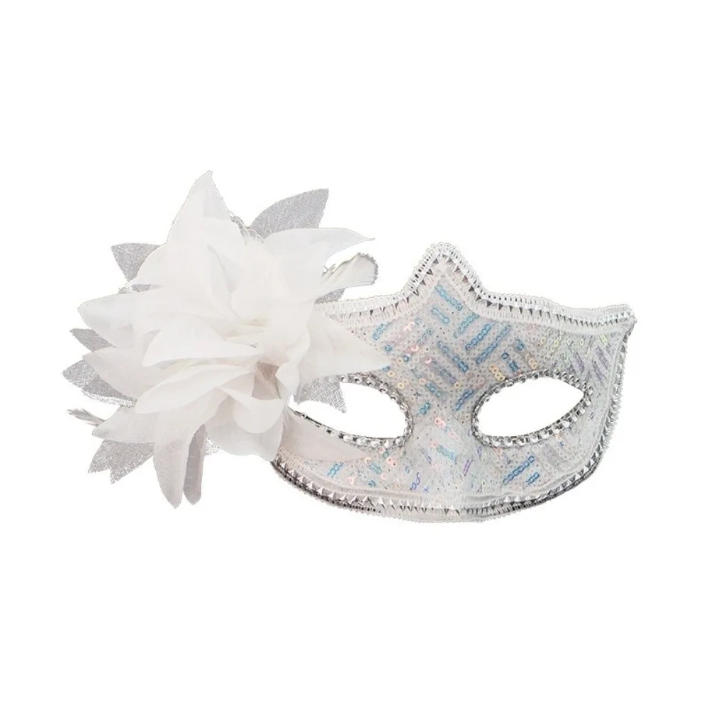 

Sequin Halloween Party Mask Feather Halloween Dressing Half Face Cover Plastic Cosplay Prop Flower Mask Halloween Party