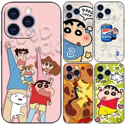 Cute C-Crayon S-Shinchan Black Phone Case For Xiaomi Redmi Note 13 Pro 12 11E Pro Plus 11S 11T 10 Pro 10T 5G 10S Cartoon Cover