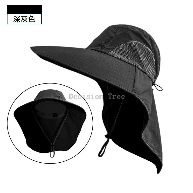 2025 sun protection hat men fishing hat summer fisherman hat outdoor mountaineering sun hat cover face uv protection visor a001