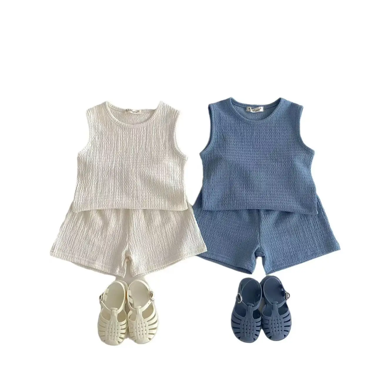 

Children's Casual Short Sleeved Set Boy and Girls Baby Summer Cotton Two-piece Set kids Outfits