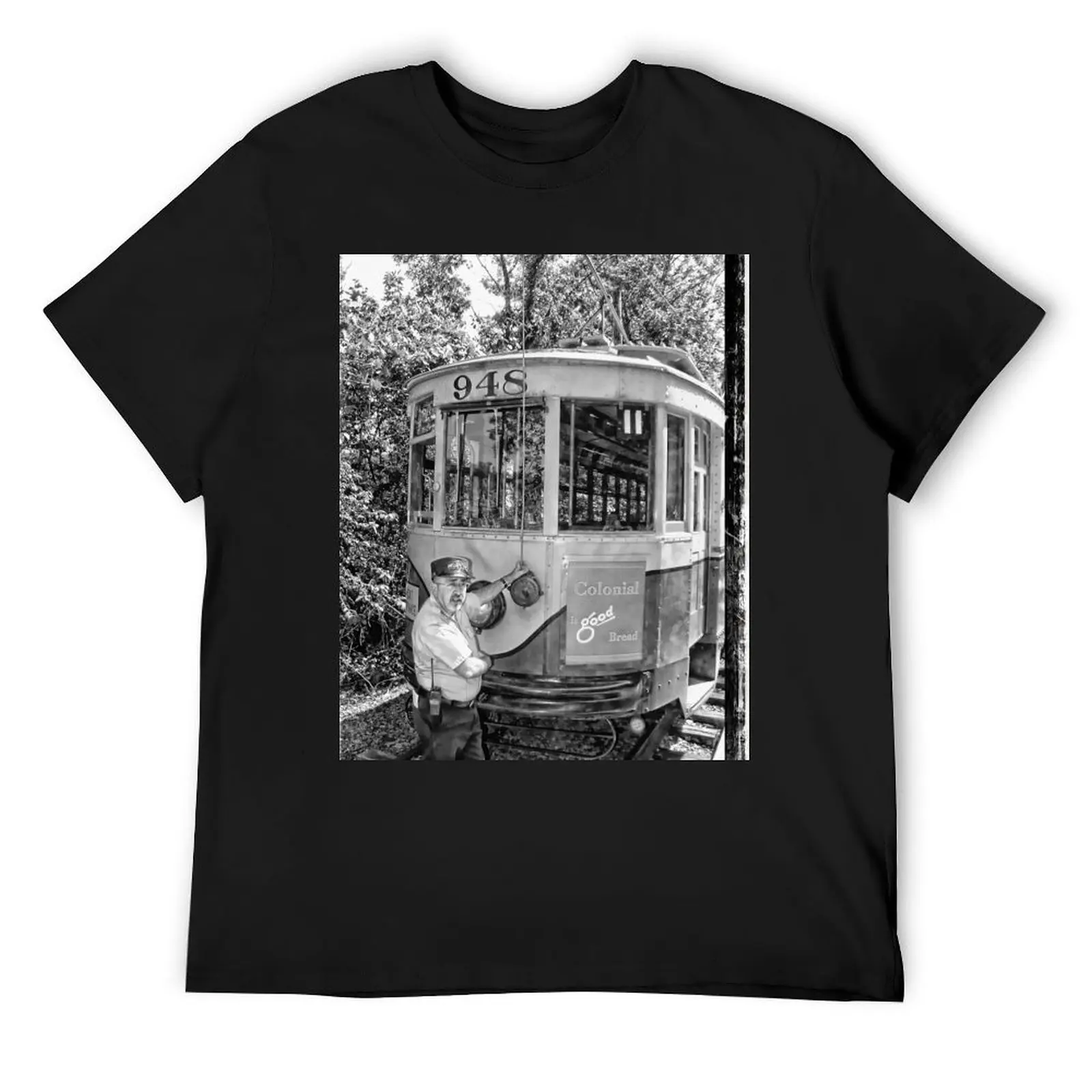 Camiseta de gestión Trolley Car 948, camisa de entrenamiento vintage lisa con estampado animal para niños y hombres