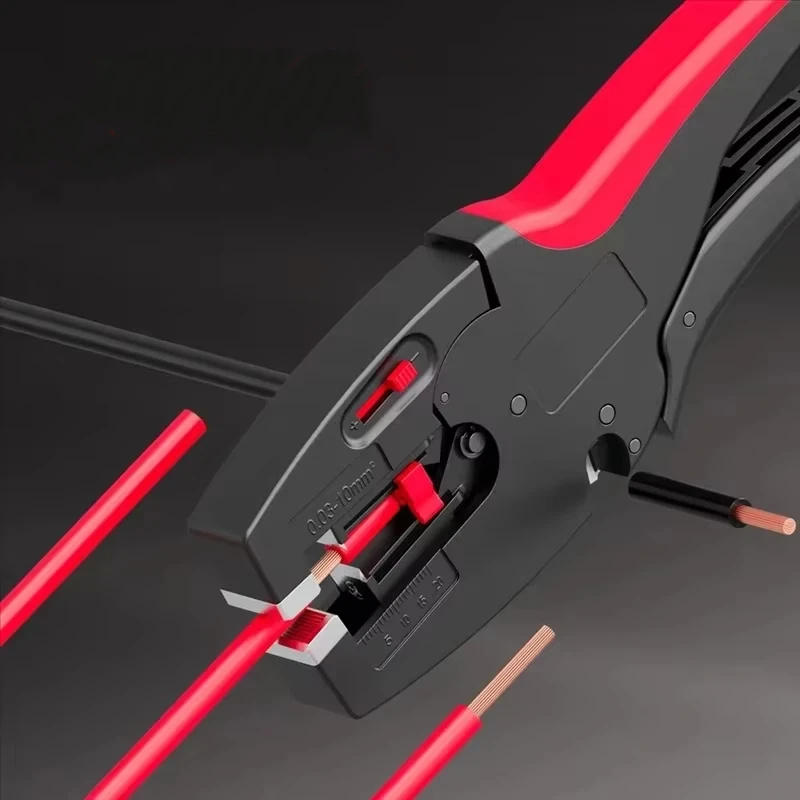 أداة تعرية الأسلاك الأوتوماتيكية وكماشة القطع 2 في 1 أدوات شديدة التحمل 0.03-10mm2/32-7AWG إصلاح كهربائي صغير متعدد الوظائف