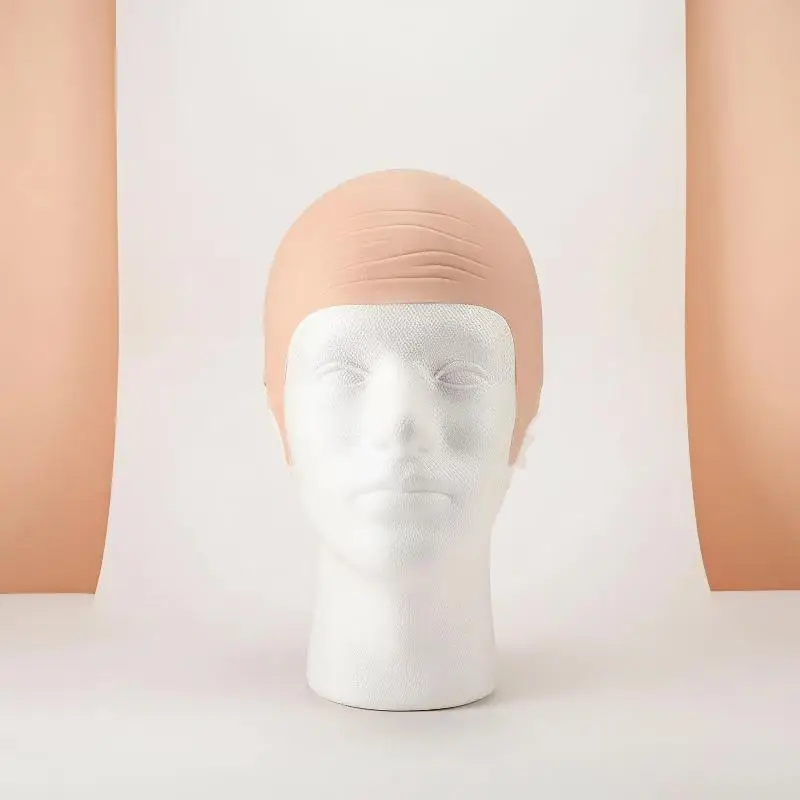1 Set Nylon Latex Bald Head Cap Soft Breathable Cosplay Wig Cap Halloween Skull Hat for Costume Party Professional Makeup Artist