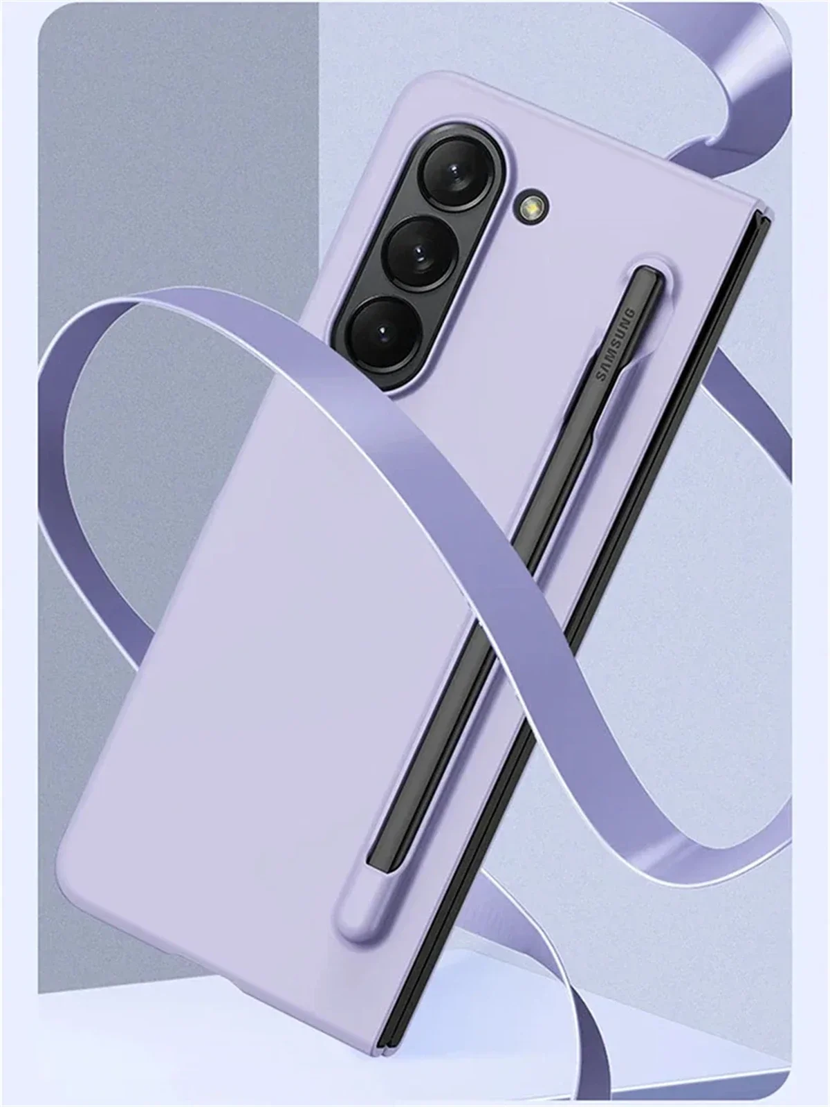 Skin Feel Slim Case For Samsung Galaxy Z Fold 5 5G With Stylus Pen Slot Holder Plastic Fold Shockproof Protection Hard Cover - Image 4