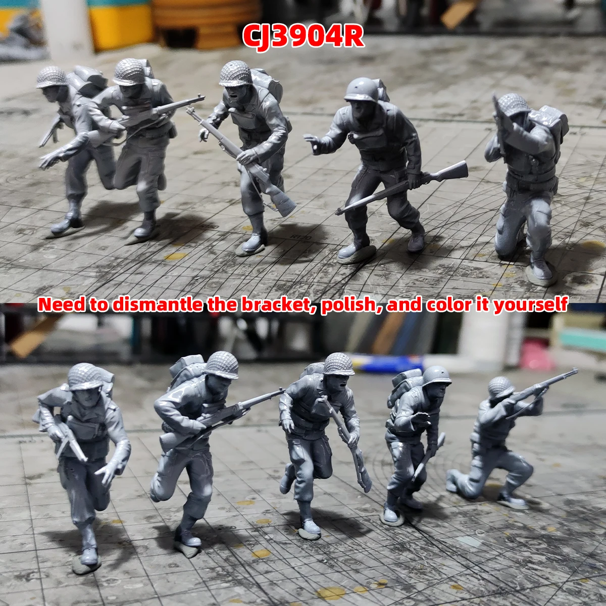 1/35 1/48 1/72 Maßstab Modellbausatz 3D Harz Miniatur-Soldatenfiguren US-Sturmtruppen Deutsche Verteidiger Unbemalt Unmontiert Diorama – Detail 5