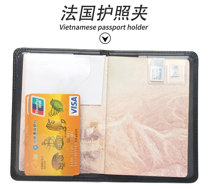 High End Leather Passport Holder Passport Protection Cover Passport Case Plane Ticket Holder Id Card Holder Travel Accessories view 5