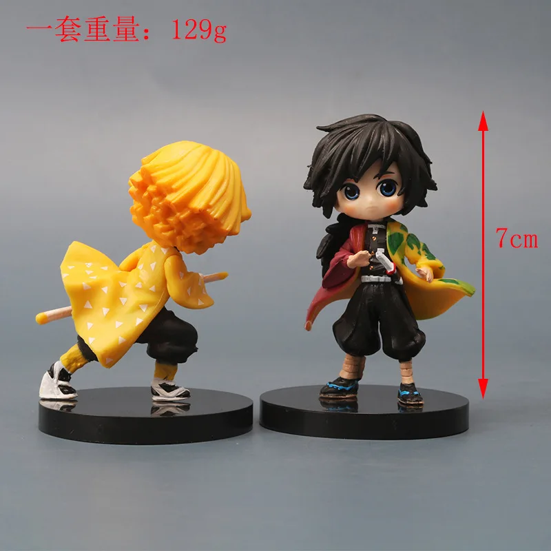 6PCS Anime Demon Slayer Kimetsu no Yaiba figure Kamado Tanjirou Action Figure Agatsuma Zenitsu Nezuko Warrior PVC Model Toys image 6