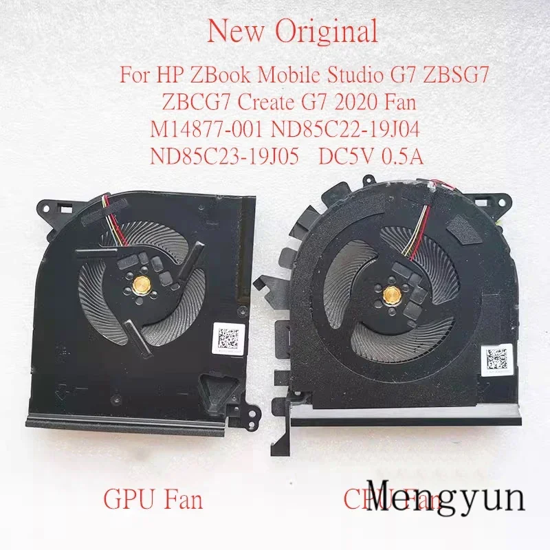 New Original laptop CPU cooling fan for HP ZBook Studio G7 zbsg7 zbcg7 create G7 2020 fan M14877-001 ND85C22-19J04 ND85C23-19J05