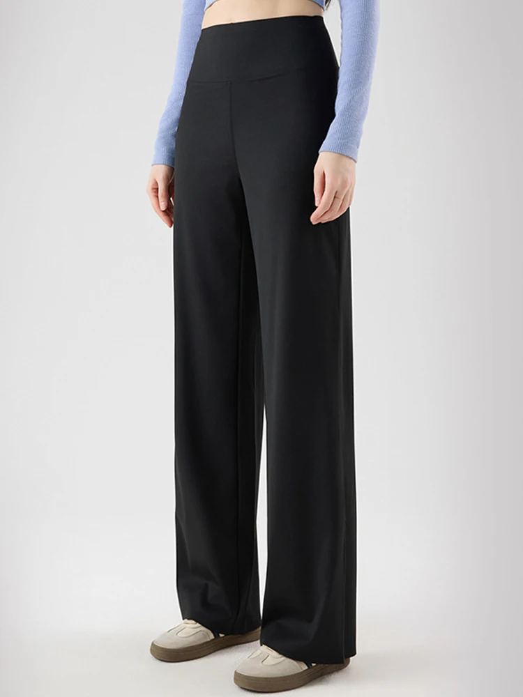 Pantalones de Yoga sueltos de seda de hielo para mujer, pantalones de Arca finos de cintura alta, Fitn, verano, 2025, pierna recta
