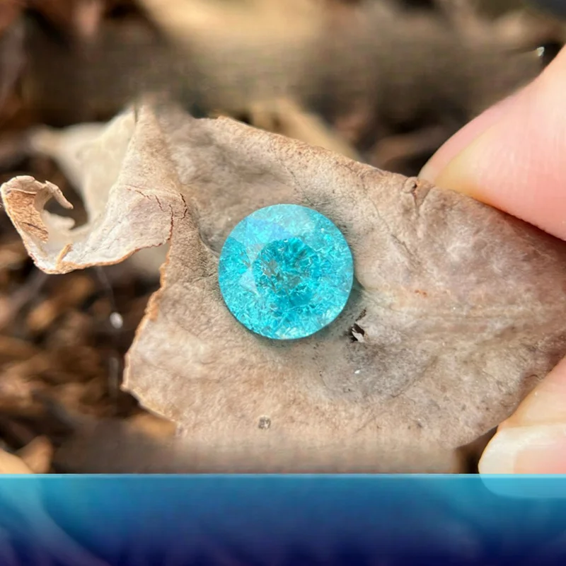 Wholesale Neon Blue Ice Crushed Cut Lab Grown Paraiba Oval Shape Gemstone  AGL Certificate Available For DIY Jewelry Making