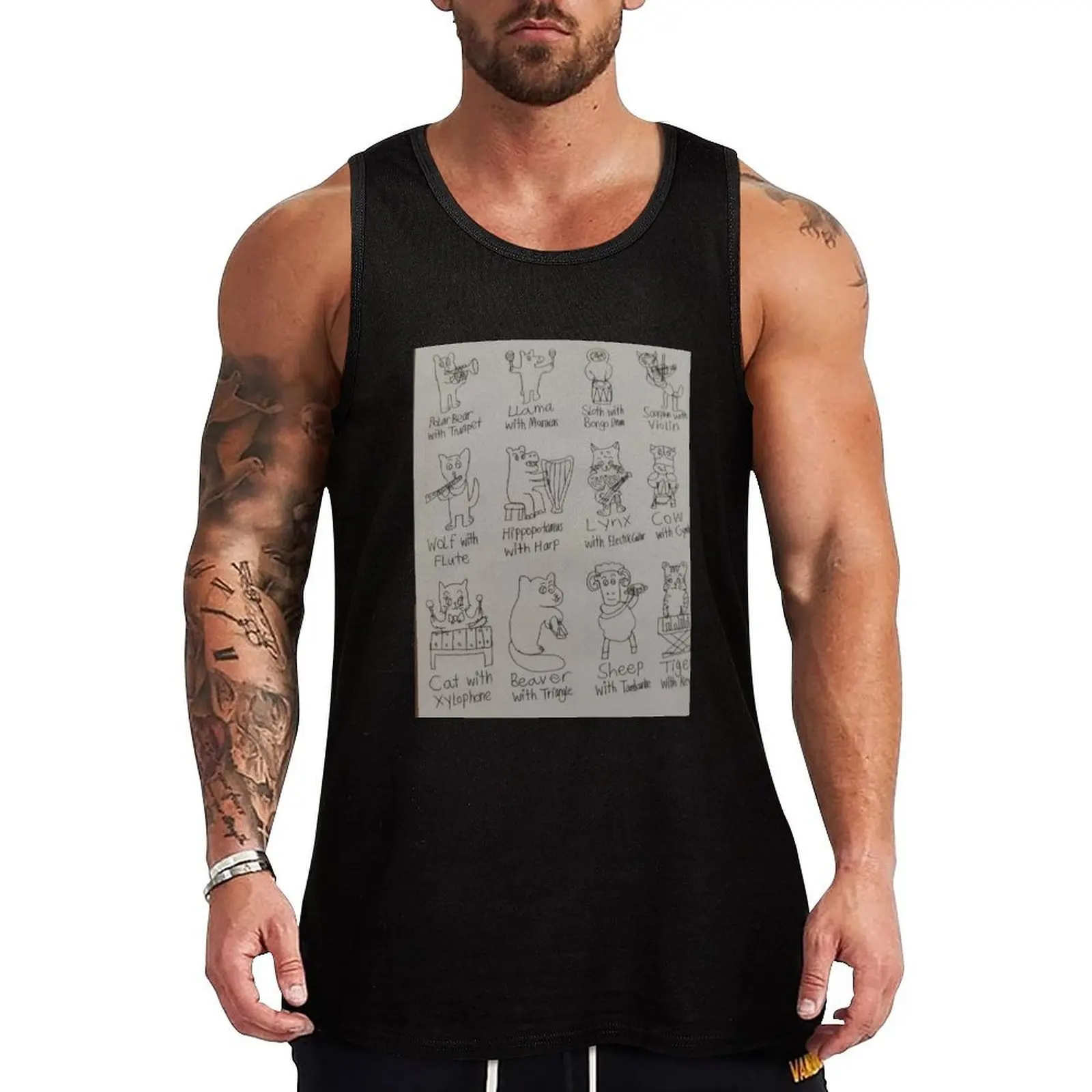 

Animals in Concert Tank Top No Wrinkle Tank Top Casual Daily Sleeveless Wear