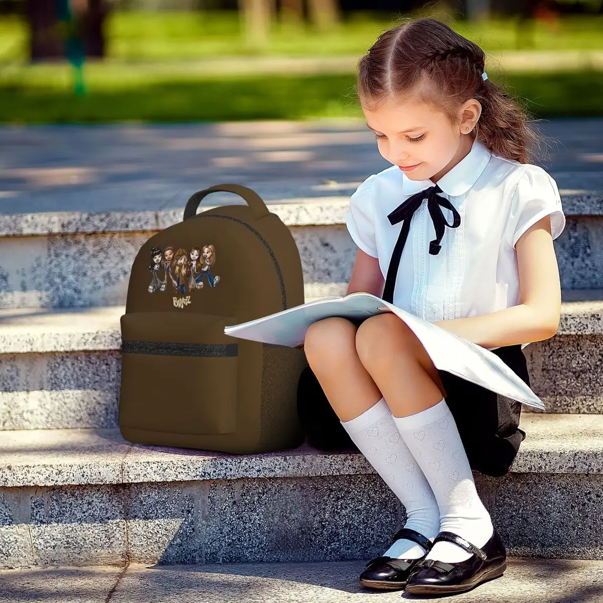 Bratz bedrukte lichtgewicht casual schooltas voor school, buiten, winkelen, kantoor