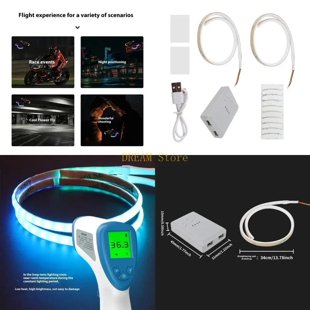 1 Set Flexible Silicone UAV Light Strips Lighting Modes 2 Version Avaliable for Avata 2 Crash Proof Flying Gear best sale