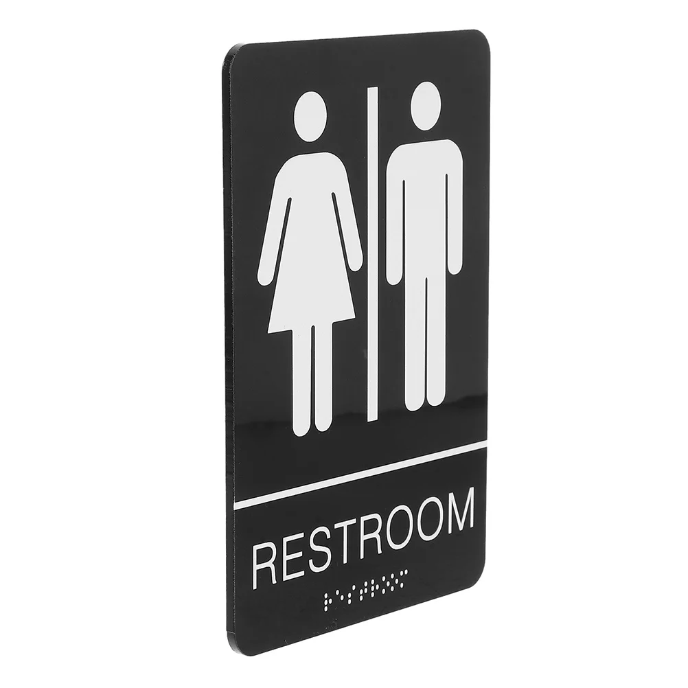 علامة حمام برايل من الأكريليك ذاتية اللصق للجنسين لتحديد مرحاض المكتب والمنزل والأعمال علامة جدارية للباب