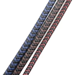 0.5m/1m/Pack 6mm 8mm Vintage Genuine Flat Braided Leather Cords for DIY Leather Bracelet Jewelry Making Findings Wholesale