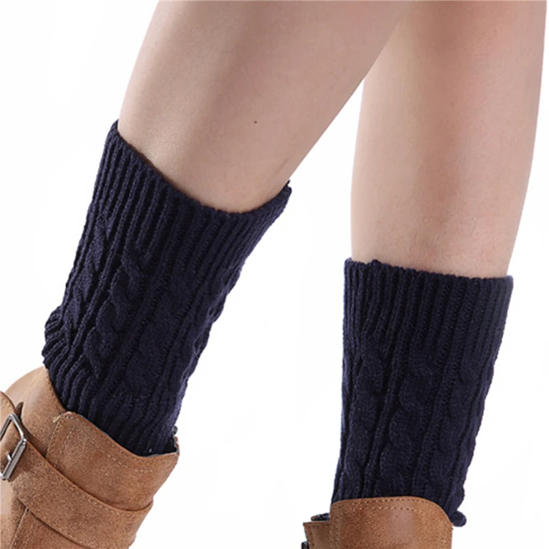 Women's Knitted Leg Warmer Winter Short Leg Warmers Boot Cuffs Fashion Thermal Ladies Legging Foot Warmer