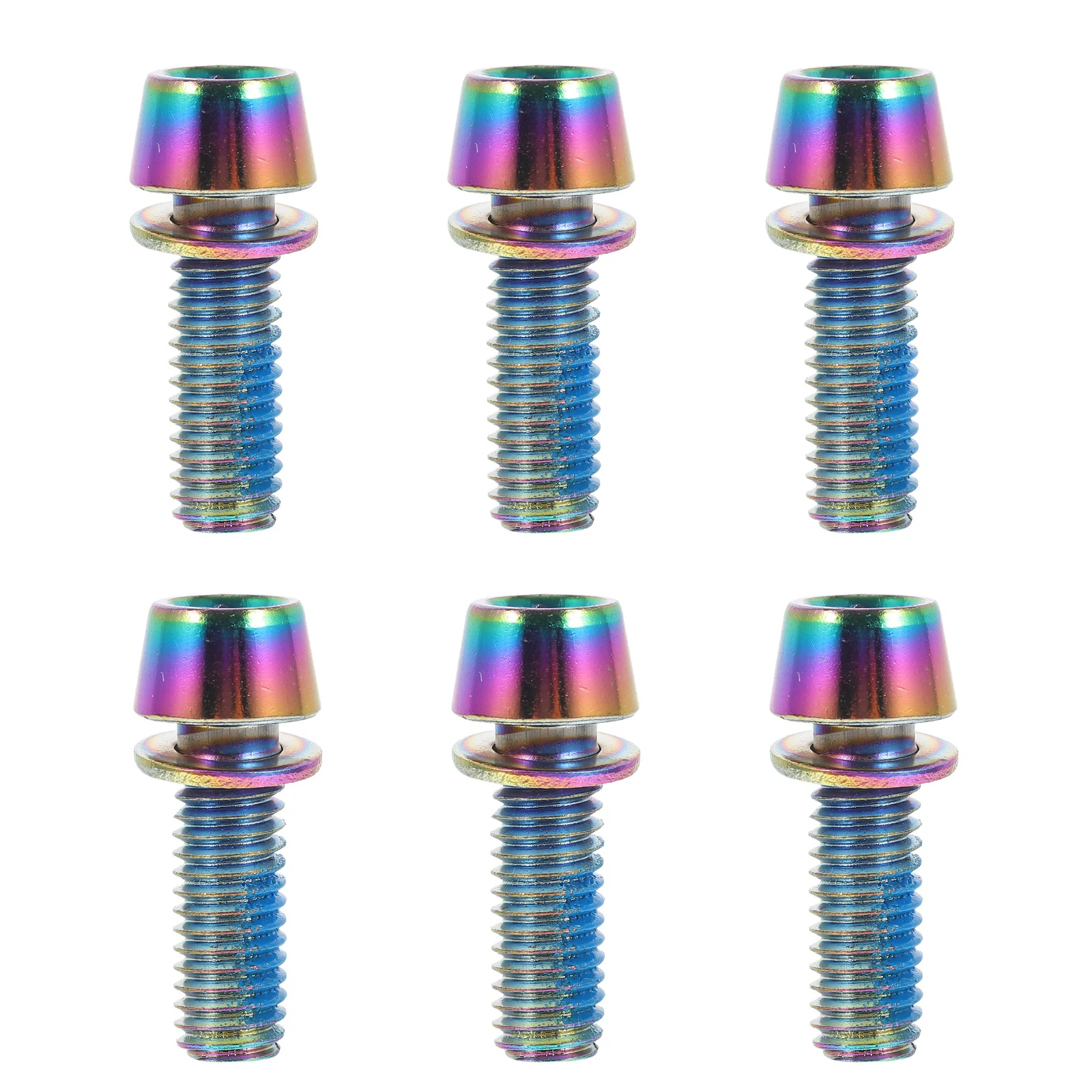 

6Pcs Titanium Alloy Bolts Bike Rotor Bolts Fine Workmanship Sturdy Fastening for Bike Disc Brake System Professional Cycling