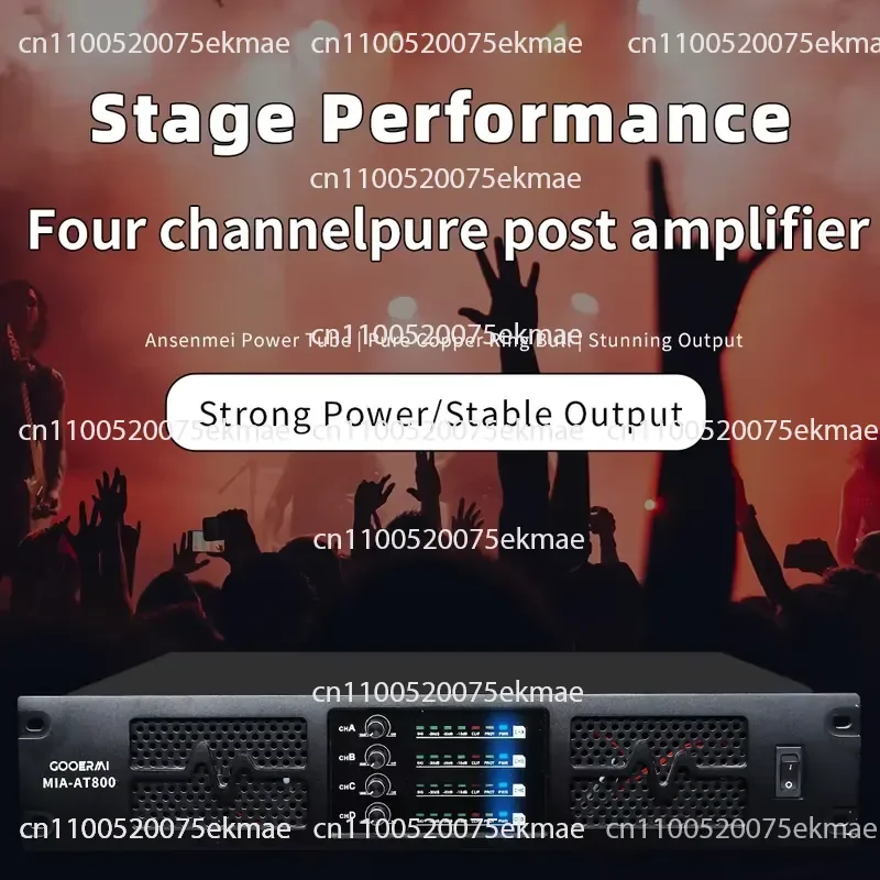 MIA-AT800 Professional Class AB Amplifier 4-Channel Sound Amplifier 4 * 800W High Quality Metal Power Amplifier