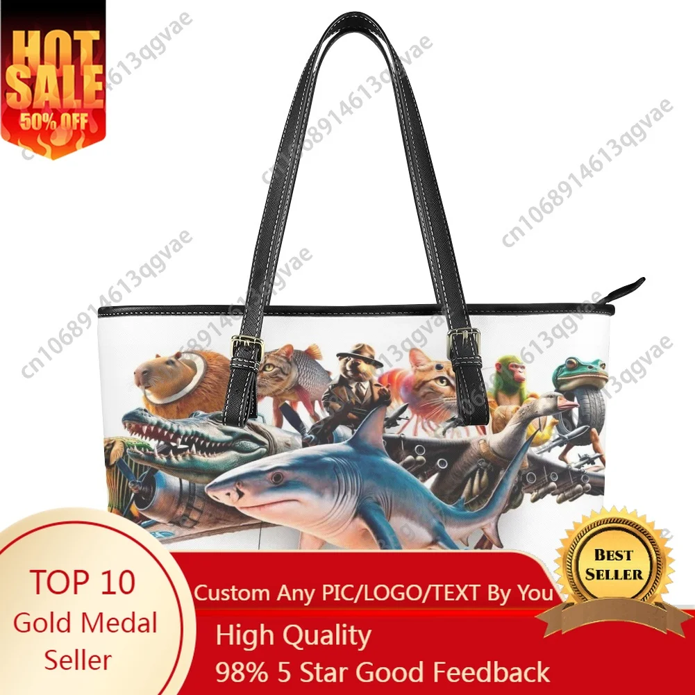 

Abstract Italian Brainrot AI Custom Handbag Womens Mens Personalized Tote Bag Shoulder Bag Business Leather Purse Travel Bag