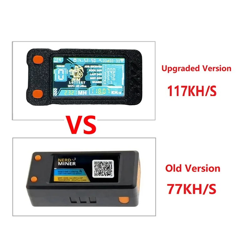

AM-2PCS Модернизированный майнер Nerdminer 117KH/S Mini BTC Solo Lottery Miner Bitcoin BTC Mining Miner Nerd Miner с цветным экраном