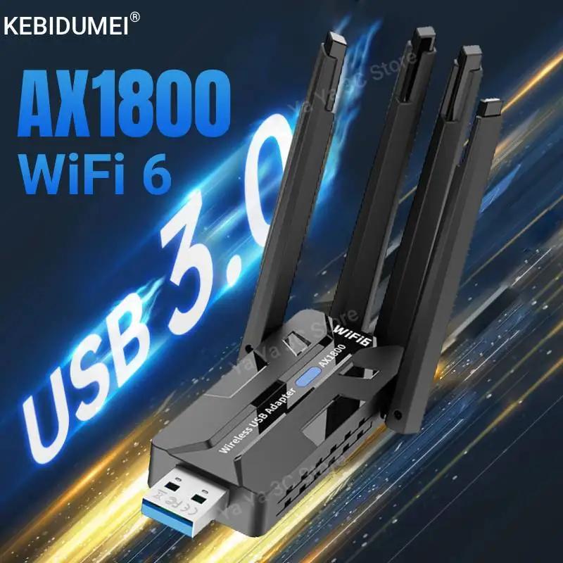 

1800 Мбит/с Wi-Fi 6 USB-адаптер 2,4G/5Ghz двухдиапазонный беспроводной Wi-Fi-приемник USB 3.0 Dongle сетевая карта для портативных ПК Win 10/11