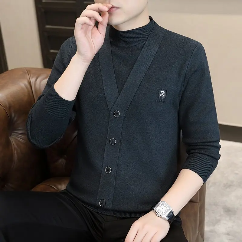 Men's Fashionable Two-Piece Fake Sweater Pullovers for Outdoor Use Fishing Cycling Sports Traveling Leisure Outdoor Clothing