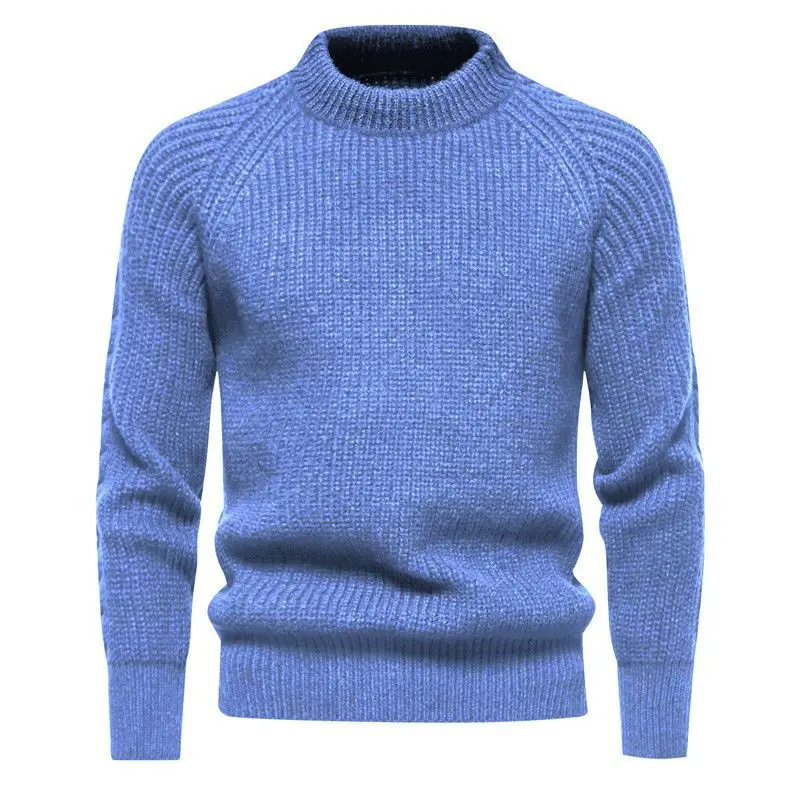 2026 Autumn Winter New Fashion Men's Casual Trendy Slim Knitted Sweaters Solid Thicken Sweaters O-neck American Sweatera Male