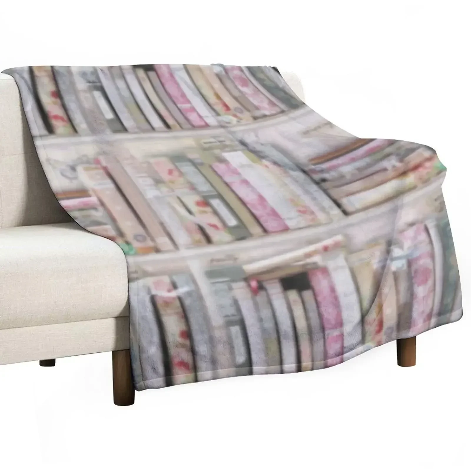 Pink Collage bookcase Throw Blanket Thermals For Travel Sofas Single Loose Blankets