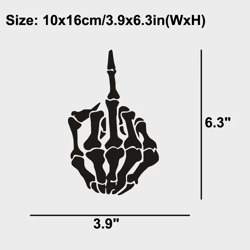 Skull Middle Finger Flip Off Vinyl Decal Sticker Window Wall car Bumper Laptop - Image 2