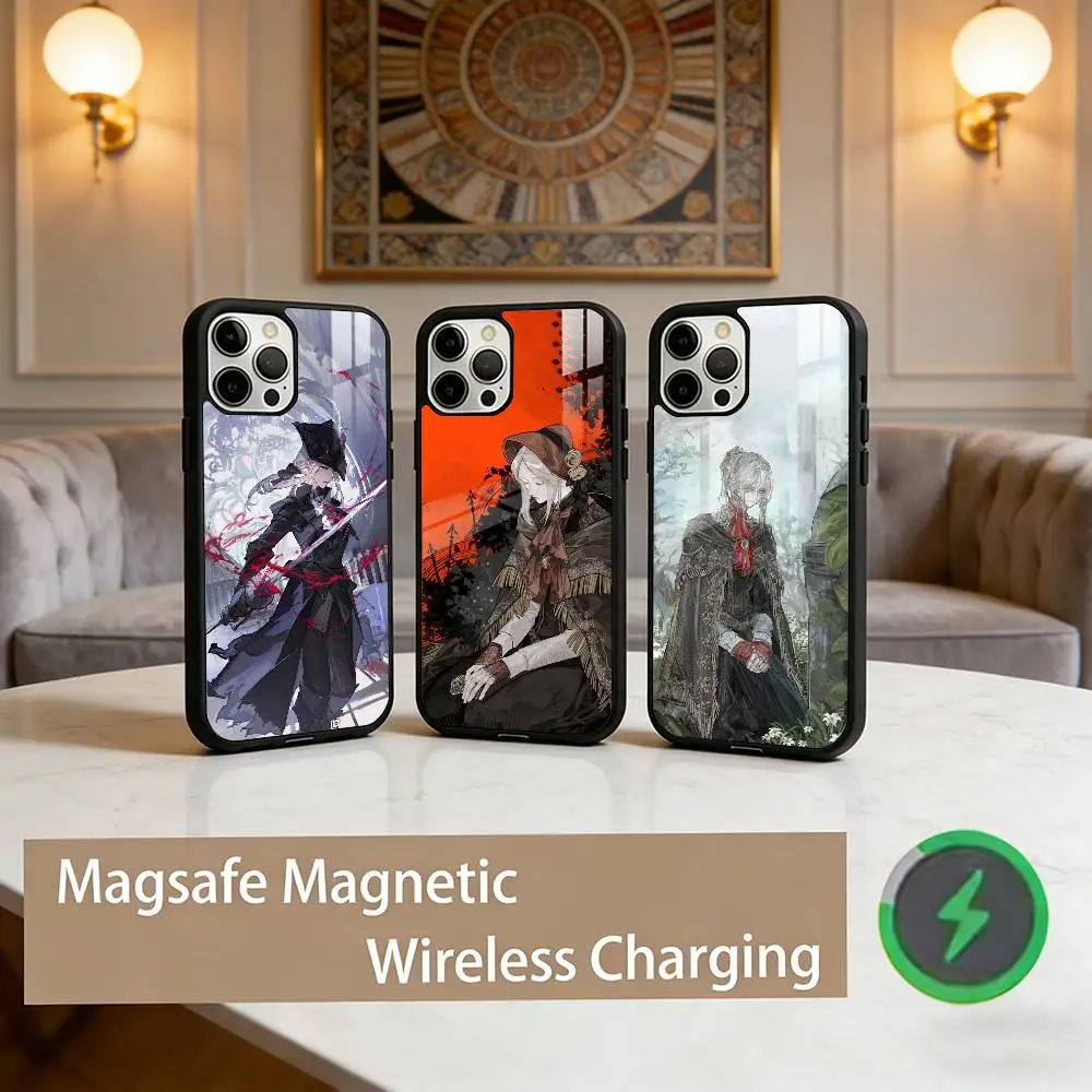 

Game Bloodborne D-Dark S-Souls Phone Case For iPhone17,16,15,14,13,12,11 Plus,Pro Max Magnetic For Magsafe Wireless Charging