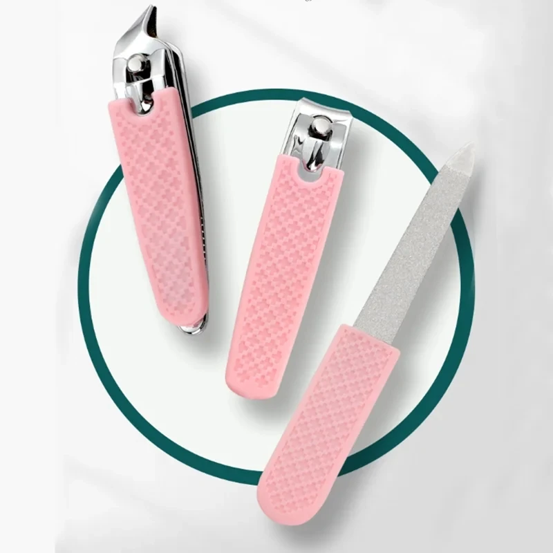 Nagelknipser-Set mit drei Nagelknipsern, Nagelknipser, Nagelreiben, für den Haushalt, diagonal, tragbares Maniküre-Set