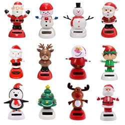 Ornement de voiture de Noël mignon, balançoire automatique, décoration intérieure, solaire, phtalNoël, arbre, bonhomme de neige, père Noël, wapiti, 2024