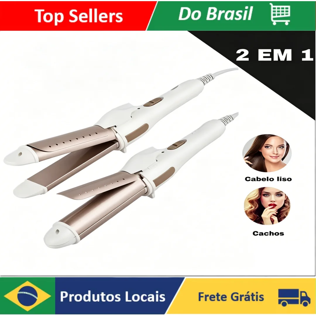 Mini 2 in 1 Portable Dual Voltage Mini Professional Hair Straightener, Compact Design for Curls and Waves on Trips