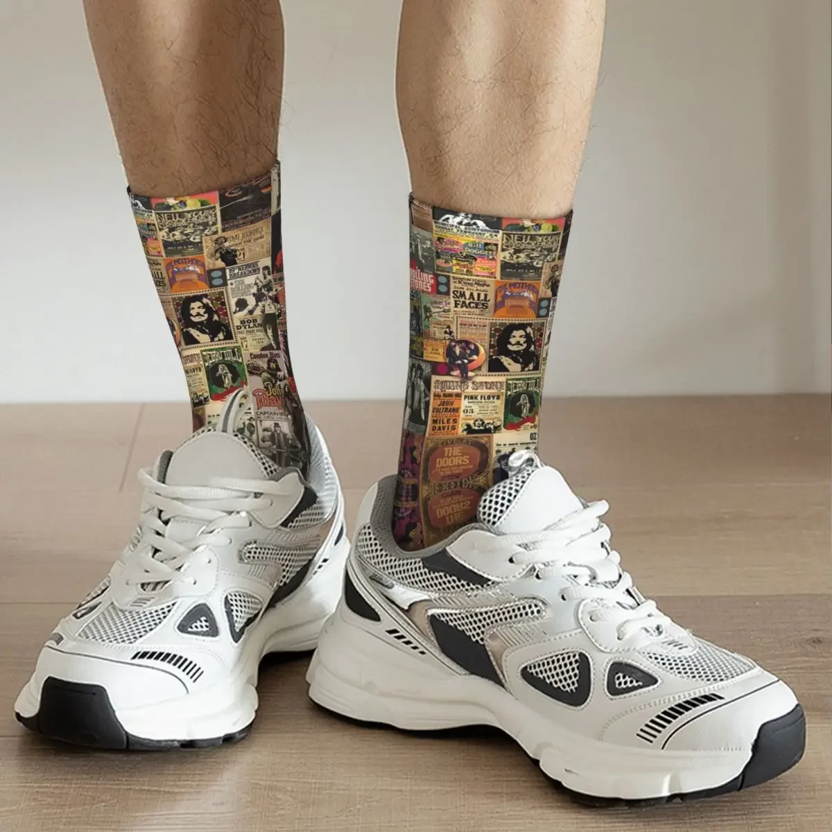 Calcetines de historias Rock N' Roll, medias súper suaves Harajuku, calcetines largos para todas las estaciones, accesorios para regalo de cumpleaños para hombre y mujer