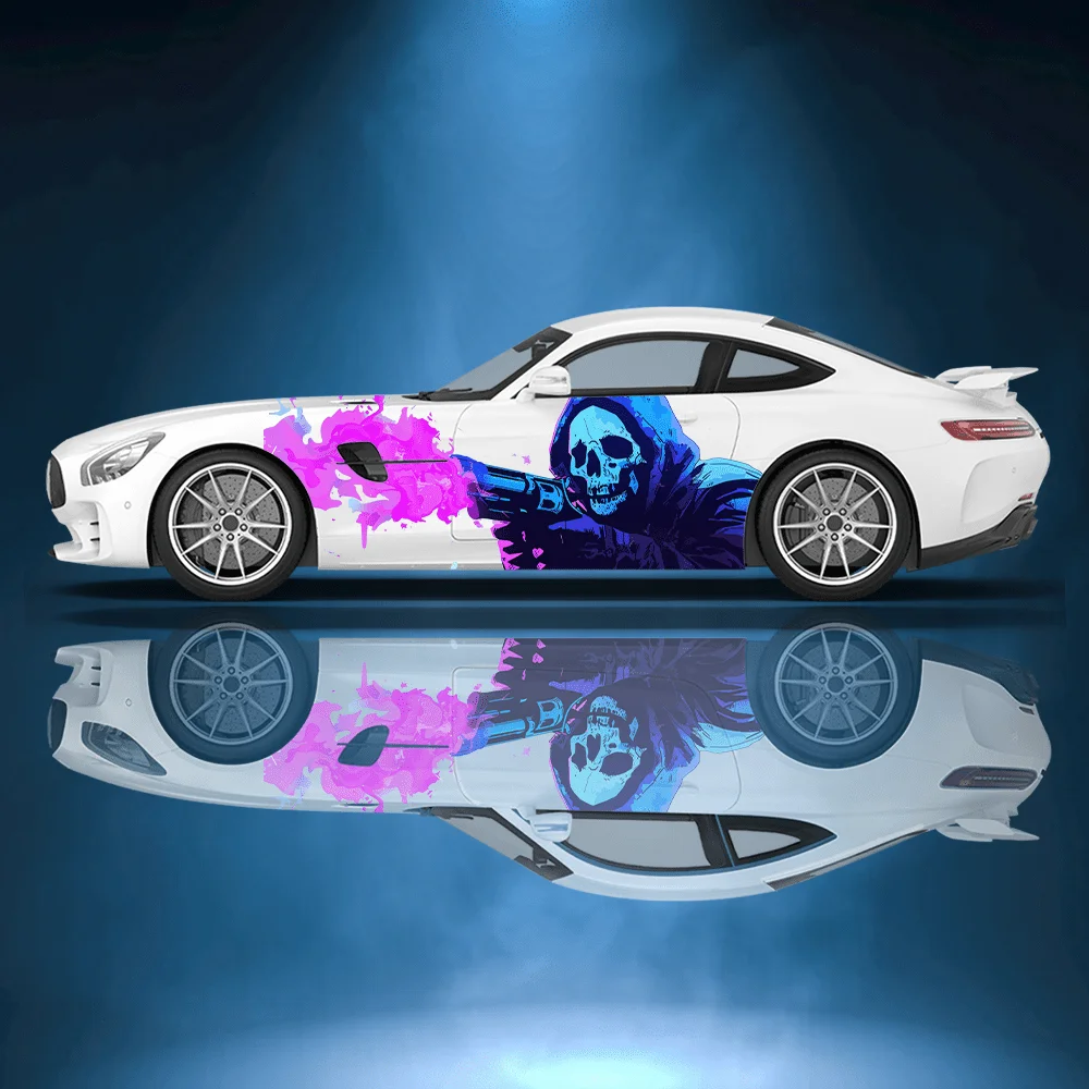 

Плащ Grim Reaper Flame Автомобильные виниловые наклейки Самоклеящаяся наклейка из ПВХ подходит для грузовиков внедорожников украшения автоаксессуары подарок