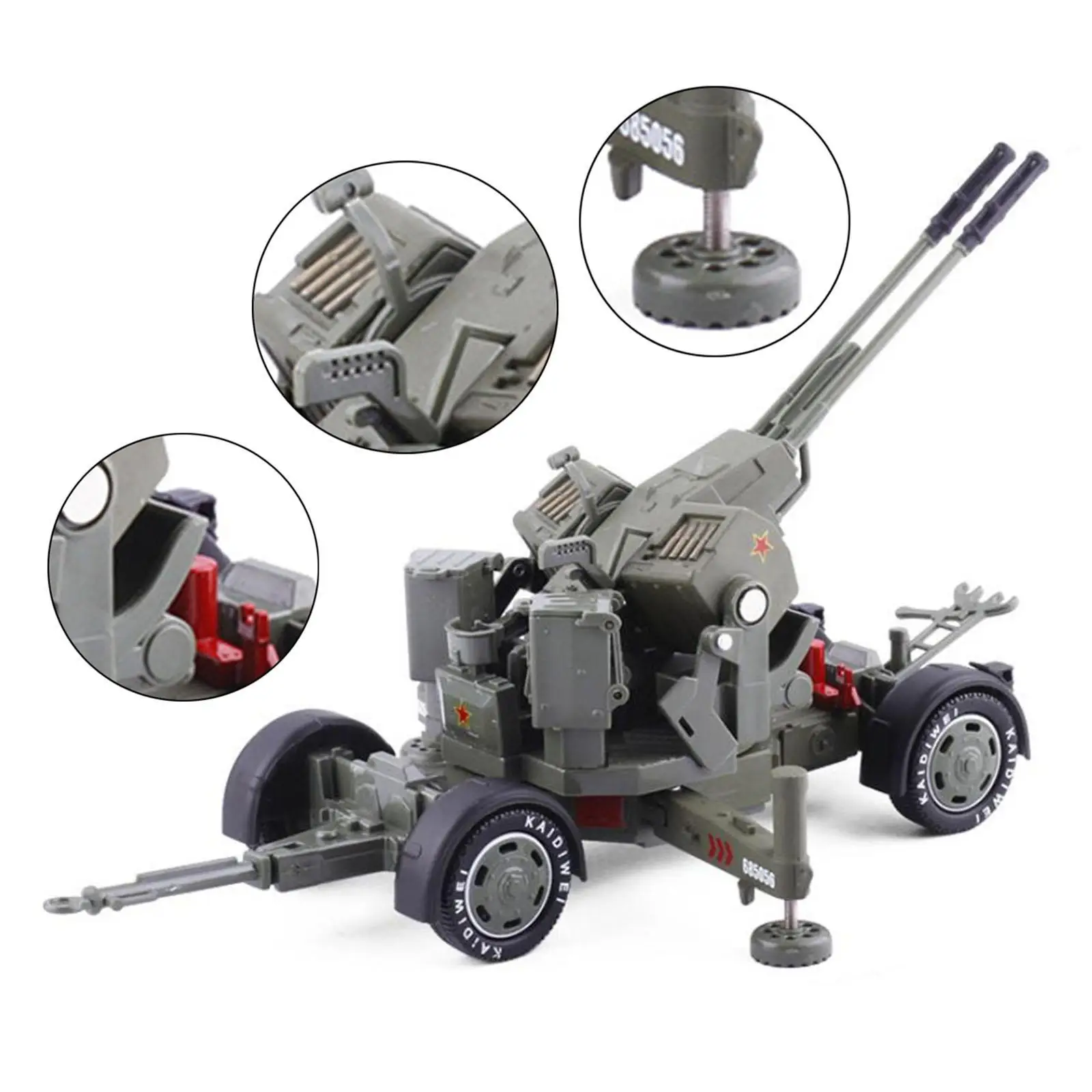 

1:35 Alloy Tank Model Double Barrel Antiaircraft for Adults Enthusiasts Kids