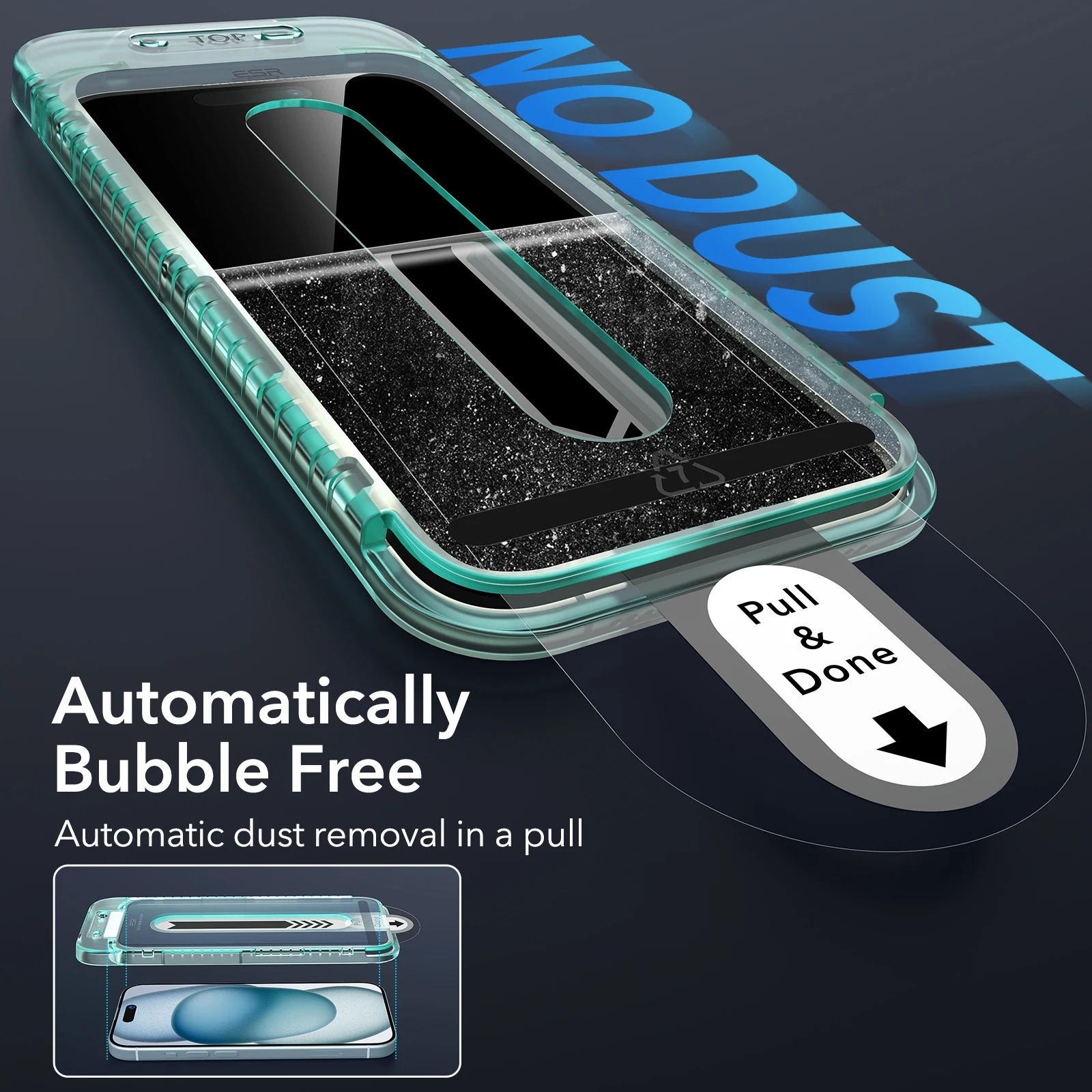 ESR for iPhone 15 15 Pro Armorite  Full Cover Screen Protector Film for iPhone 15 Pro Max Tempered Glass with Les Set for 15