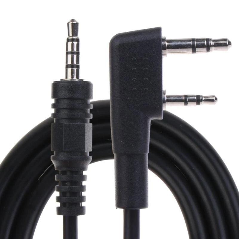 Y51A 2 Pin K-Type Headset Connector Plug to 3.5mm Speaker Interface-Audio Conversion Cable for TK-240 UV-B6 UV-B5 UV-5R Radio