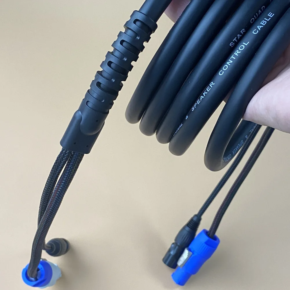 1M 2M Audio DJ Light Combo Cable PowerCON And DMX Combination Line 3x2.5mm² AC Power Wire 3Pin XLR DMX Connector For Stage Sound